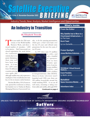 The November-December 2022 issue of the Satellite Executive Briefing magazine